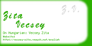 zita vecsey business card